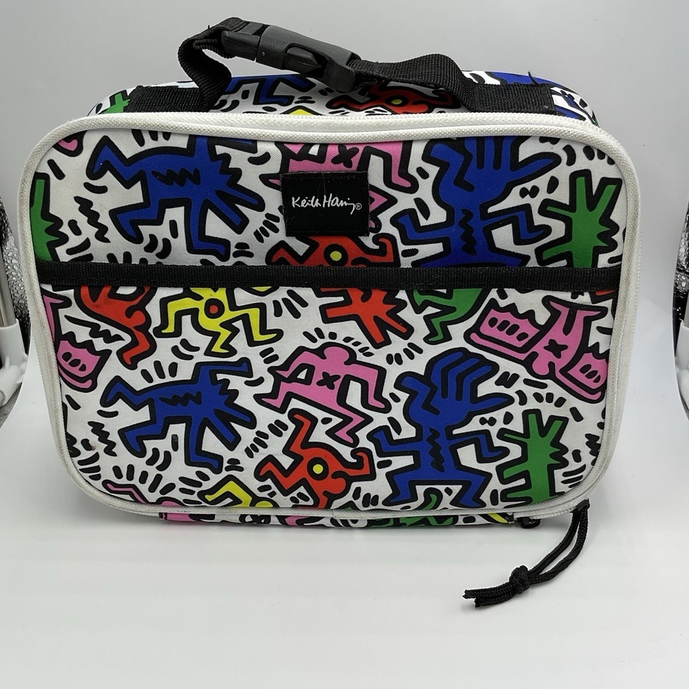 Keith Haring Insulated Lunch Box White Multicolored Dancing Figures Bag